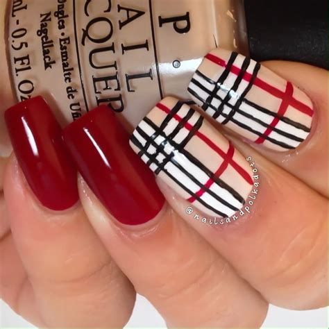 plaid nail burberry stickers for sale